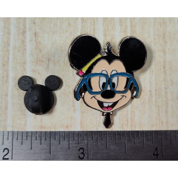 Cute Mickey Mouse Nerds Rock Pin for a Hat, Lapel, Lanyard, Jacket or Backpack - Picture 3 of 3